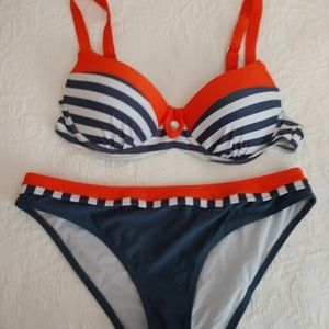 Orange and gray bikini